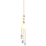 (Style 4) 4 pcs Crystal Wind Chimes-Sun Catcher Star Moon Dream Catcher for Window 32cm