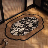 Ink Flower Diatomaceous Earth Bathroom Mat - Vintage Design, Fast-Dry Anti-Slip 45*70cm