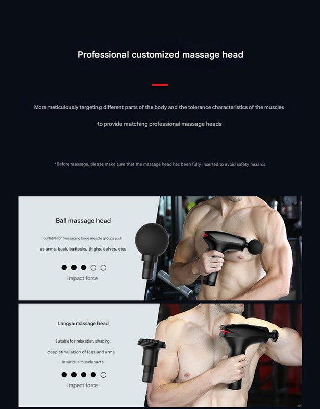 Black Fitness Muscle Relief Gun - Mini, Cold Pack, LED Display