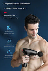 Red Fitness Muscle Relief Gun - Mini, Cold Pack, LED Display - Side View