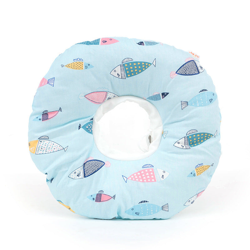 2 pcs Light blue fish Soft Pet Recovery Collar - Comfortable Anti-Lick Cone for Cats & Dogs Size L