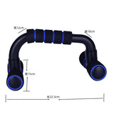 Black And Blue Push-Up Support Brackets for Home Fitness - Stability Bars for Upper Body Training - Front View