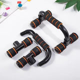 Black And Blue Push-Up Support Brackets for Home Fitness - Stability Bars for Upper Body Training - Side View