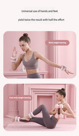 Grey Adjustable Weighted Leg & Wrist Sandbag Set - 1kg Each for Fitness, Running, and Dance Training - Top-Down View