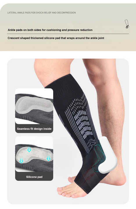Size XL 1 Pair Light Gray Compression Calf Sleeves for Sports - Adjustable Support for Running, Soccer, Hiking & More