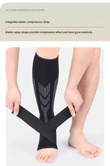 Size XL 1 Pair Light Gray Compression Calf Sleeves for Sports - Adjustable Support for Running, Soccer, Hiking & More - Rear View