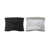 Size L Grey Breathable Waist Support Belt - Adjustable Back Brace for Men and Women, Ideal for Weightlifting, Squats & Back Pain Relief - Front View