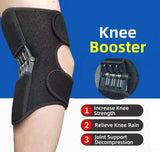 1 Pair Black Adjustable Knee Brace Support with Spring Booster  Patella Stabilizer for Squats, Hiking, and Outdoor Sports