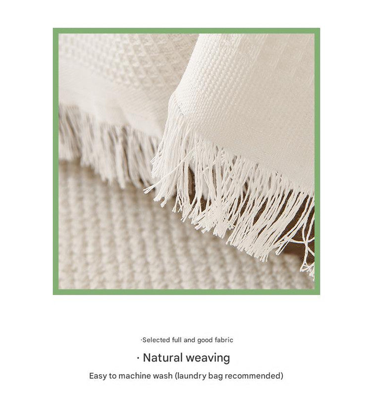 180*180CM Beige Premium Polyester Sofa Throw Blanket, 180x180 cm, Multi-Seasonal Use, Sofa Protector