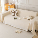 180*260CM Beige Premium Polyester Sofa Throw Blanket, Multi-Seasonal Use, Sofa Protector