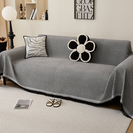 180*340CM Black Premium Polyester Sofa Throw Blanket, Multi-Seasonal Use, Sofa Protector