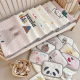 Cute Bear Pattern 2 Piece Set Kids Cooling Pad Set - 60x120cm Cartoon Latex Mattress Protector, Pillow