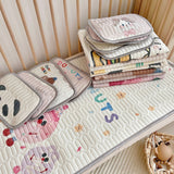 Donuts Pattern 2 Piece Set Kids Cooling Pad Set - 60x120cm Cartoon Latex Mattress Protector, Pillow - Front View