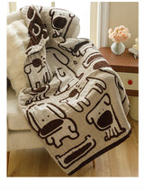 Brown Dogs Pattern Soft and Absorbent 4-Layer Cotton Bath Towel for Adults and Children | Cartoon Design | 80*160 cm | Perfect for Bathing and