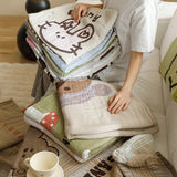 Pink Cat Pattern Soft and Absorbent 4-Layer Cotton Bath Towel for Adults and Children | Cartoon Design | 80*160 cm | Perfect for Bathing and Lounging - 45-Degree Angle