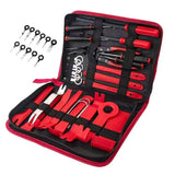Red 38PCS Car Interior Trim Removal Tool Kit - Durable PP Material for Car Audio, Dashboard, Door Panel, and Modification - Front View