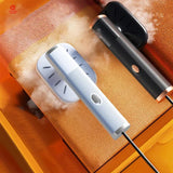 Black Mini USB Handheld Steamer & Iron Combo – Compact Portable Garment Steamer for Travel & Home Use - Front View