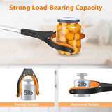 Yellow Foldable Grabber Tool with Silicone Non-Slip Claws - Ideal for Litter Picking, Outdoor Use, and Household Cleaning - Side View
