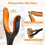 Yellow Foldable Grabber Tool with Silicone Non-Slip Claws - Ideal for Litter Picking, Outdoor Use, and Household Cleaning - Top-Down View
