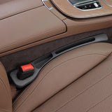 Black Car Seat Gap Filler – 2 Pieces Car Interior Storage Organizer for Front Seat Seam - Front View