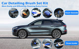 Blue 10-Piece Car Cleaning Kit – Complete Car Care Set with Towels, Brushes, Gloves, and Storage Bag - Side View