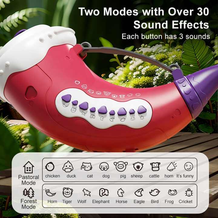 Yellow Interactive Animal Sound Whistle Horn for Kids ??Lung Capacity Training and 30+ Sound Effects Toy