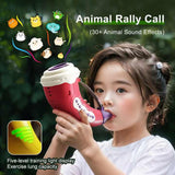 Pink Interactive Animal Sound Whistle Horn for Kids - Lung Capacity Training and 30+ Sound Effects Toy - Side View