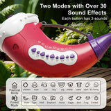 Pink Interactive Animal Sound Whistle Horn for Kids - Lung Capacity Training and 30+ Sound Effects Toy - Top-Down View
