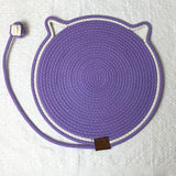3 Pcs Purple Durable Cat Scratching Mat with Attached Toy Ball ??Washable and Multi-Functional, Ideal for Cats' Scratching and Sleeping ??50cm Diameter