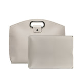 Beige Elegant PU Leather Laptop Handbag & Sleeve - Protective and Stylish Laptop Case with Adjustable Strap for 15.6-inch Laptops