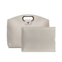 Beige Elegant PU Leather Laptop Handbag & Sleeve - Protective and Stylish Laptop Case with Adjustable Strap for 15.6-inch Laptops