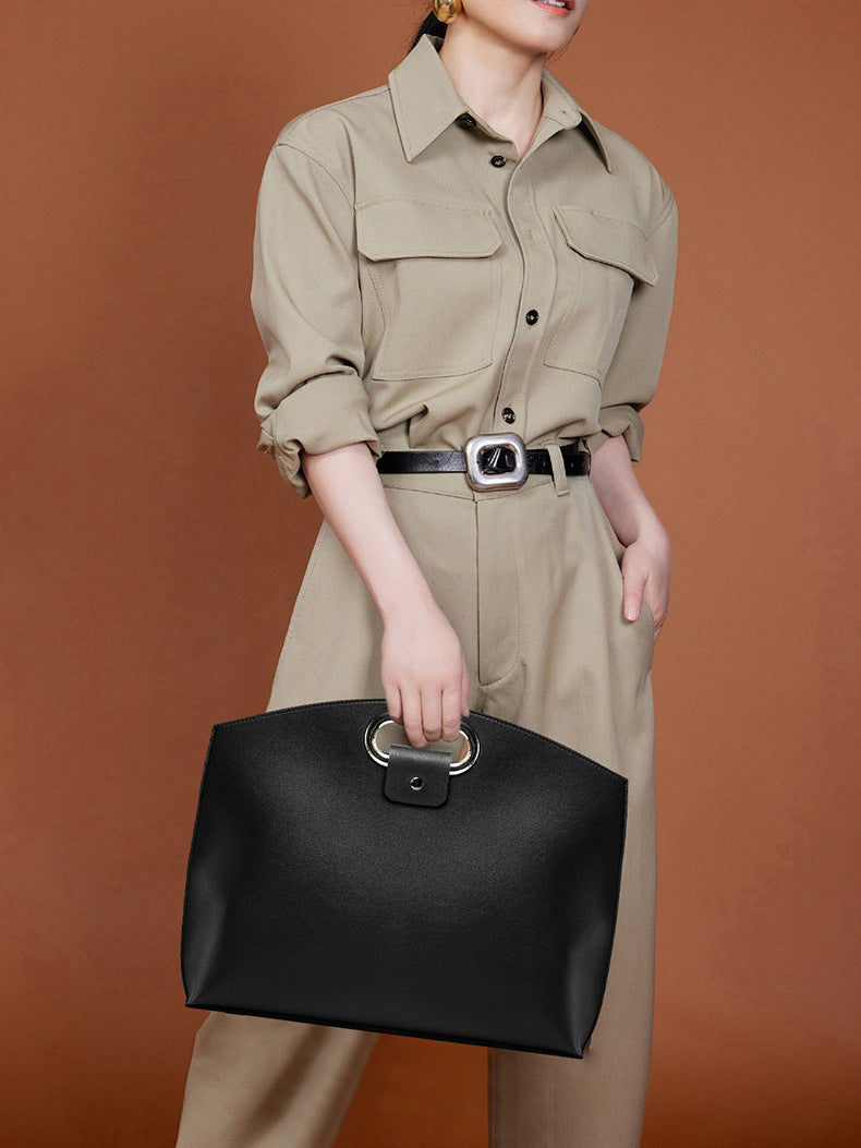 Beige Elegant PU Leather Laptop Handbag & Sleeve - Protective and Stylish Laptop Case with Adjustable Strap for 15.6-inch Laptops