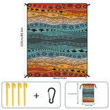 Style STD-001-50 Blue And Brown Quick Dry Beach Mat Sand Proof Waterproof Outdoor Picnic Blanket - Compact & Lightweight - Side View