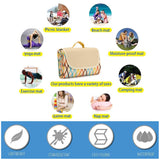 Yellow Stripes Stitching Premium Picnic Mat - Extra Thick & Waterproof Oxford Cloth Camping Blanket - 145x180cm - Close-Up Angle