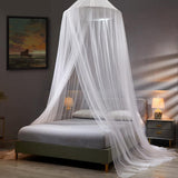 White Hanging Princess Bed Canopy Mosquito Net - Dome Bedding for Dorm Rooms & Bedrooms (Fits =1.5m Beds)