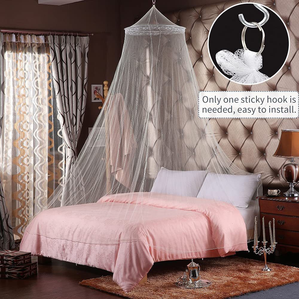 Black Hanging Princess Bed Canopy Mosquito Net - Dome Bedding for Dorm Rooms & Bedrooms (Fits =1.5m Beds)