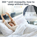 White Hanging Princess Bed Canopy Mosquito Net - Dome Bedding for Dorm Rooms & Bedrooms (Fits 1.8m-2m Beds) - Side View