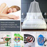 White Hanging Princess Bed Canopy Mosquito Net - Dome Bedding for Dorm Rooms & Bedrooms (Fits 1.8m-2m Beds) - 45-Degree Angle