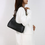 Black Women's Trendy PU Leather Shoulder Bag - Fashionable Underarm Hobo Bag with Adjustable Strap - Side View