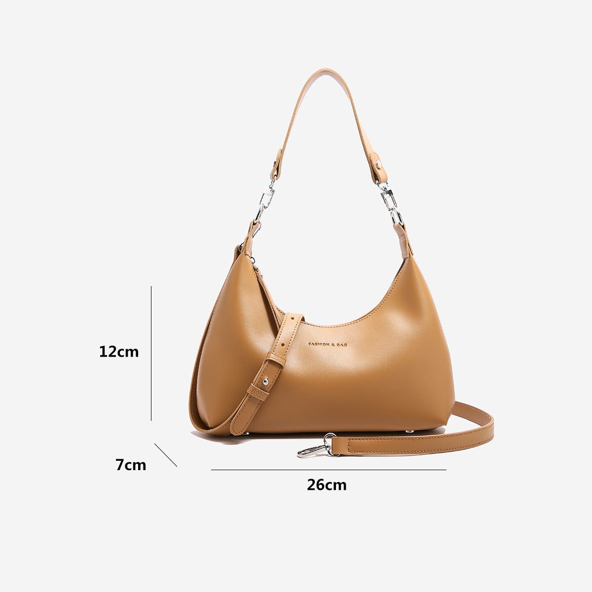Black Women's Trendy PU Leather Shoulder Bag - Fashionable Underarm Hobo Bag with Adjustable Strap