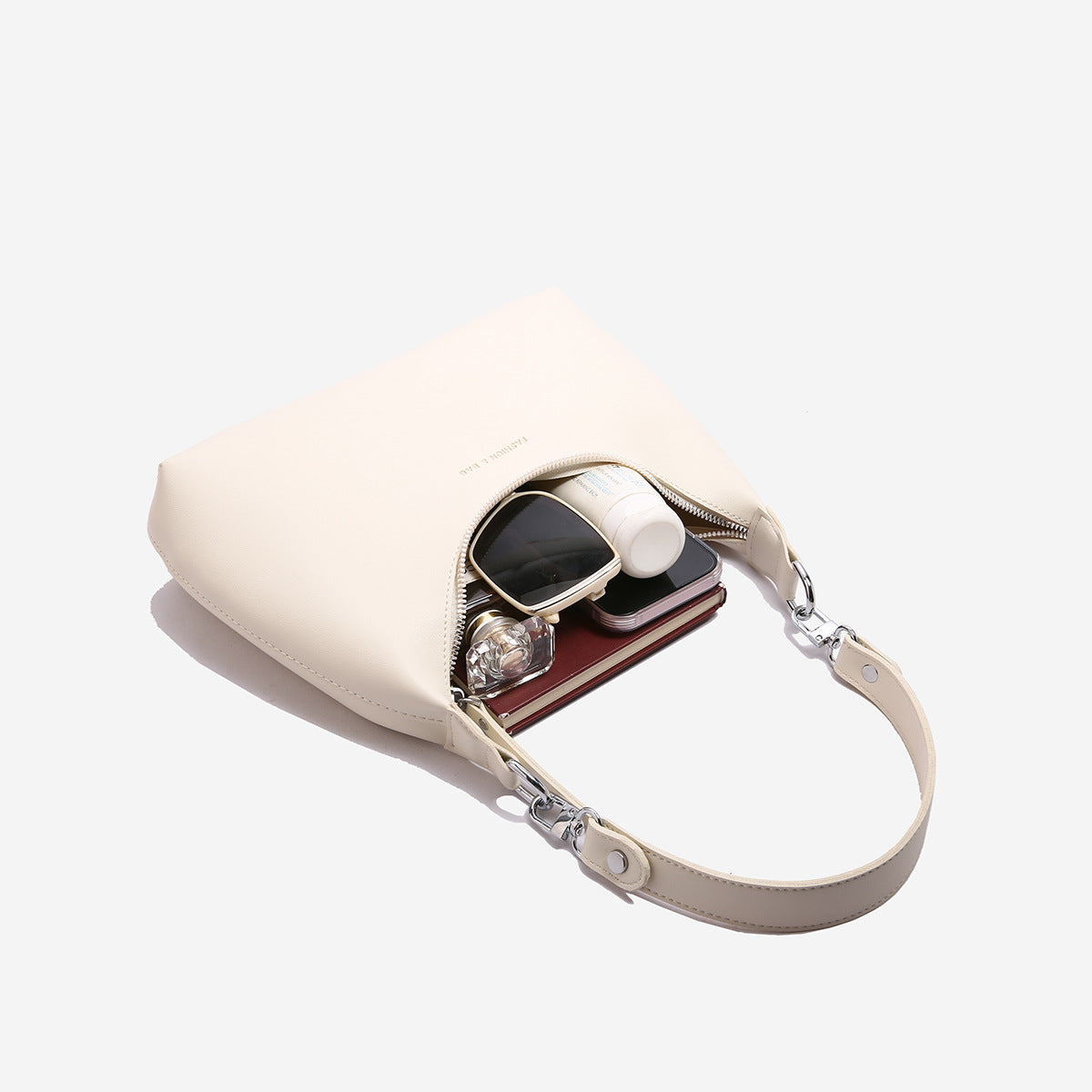 Black Women's Trendy PU Leather Shoulder Bag - Fashionable Underarm Hobo Bag with Adjustable Strap