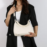 Beige Women's Trendy PU Leather Shoulder Bag - Fashionable Underarm Hobo Bag with Adjustable Strap