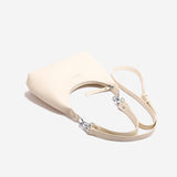 Beige Women's Trendy PU Leather Shoulder Bag - Fashionable Underarm Hobo Bag with Adjustable Strap - Extra Image