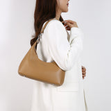 Brown Women's Trendy PU Leather Shoulder Bag - Fashionable Underarm Hobo Bag with Adjustable Strap - Side View