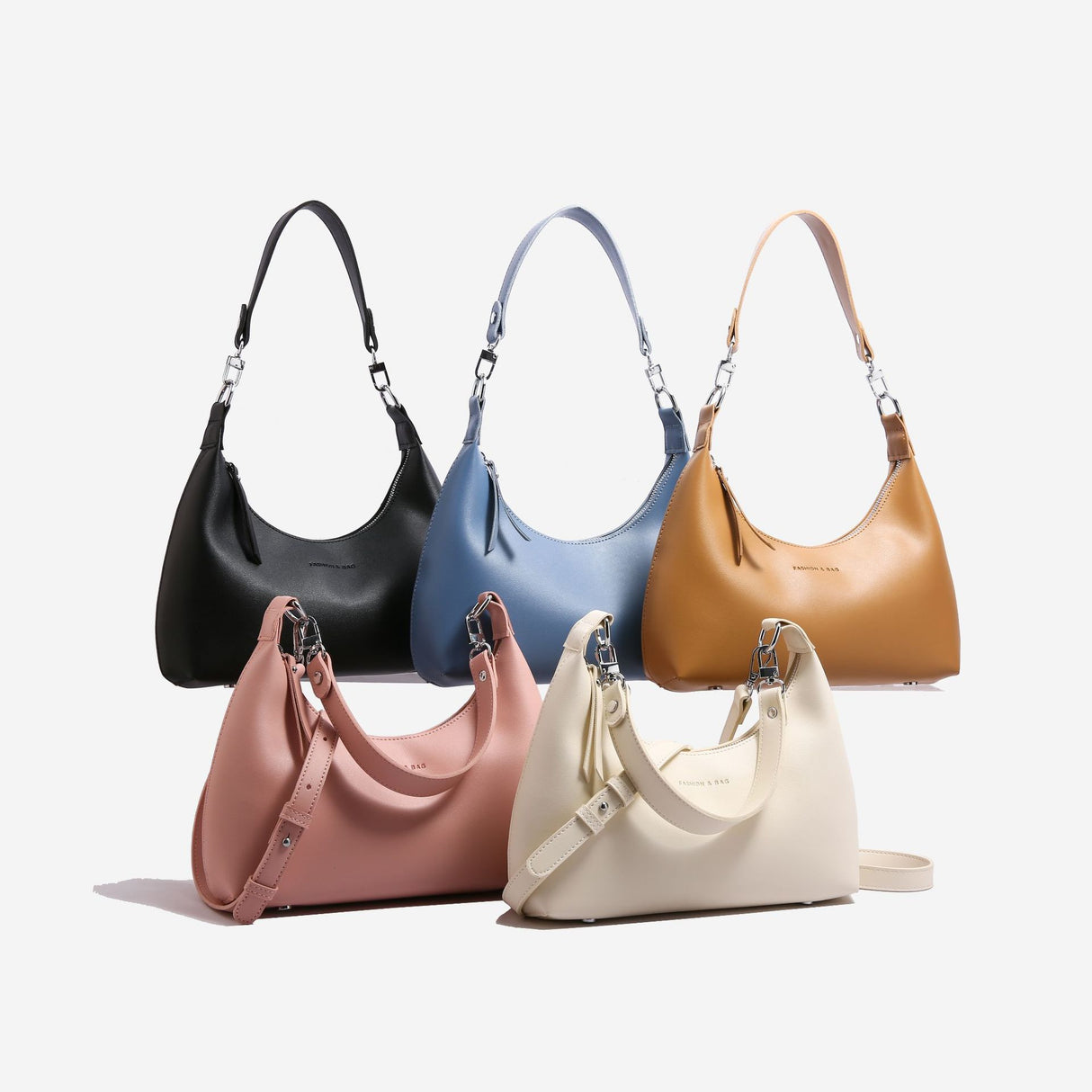Blue Women's Trendy PU Leather Shoulder Bag - Fashionable Underarm Hobo Bag with Adjustable Strap
