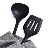 Black 10-Piece Premium Silicone Kitchen Utensil Set - Heat Resistant, Non-Stick Cookware - Side View