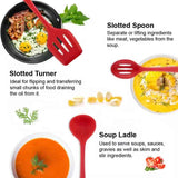 Black 10-Piece Premium Silicone Kitchen Utensil Set - Heat Resistant, Non-Stick Cookware - Top-Down View