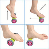 Green And Grey Foot Massage Roller - Plantar Fasciitis & Muscle Relief Tool - Top-Down View