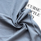 Navy Blue Cotton Linen H-Back Apron - Solid Color Kitchen Cooking Apron with Pocket - Side View