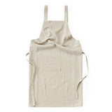 Beige Cotton Linen H-Back Apron - Solid Color Kitchen Cooking Apron with Pocket